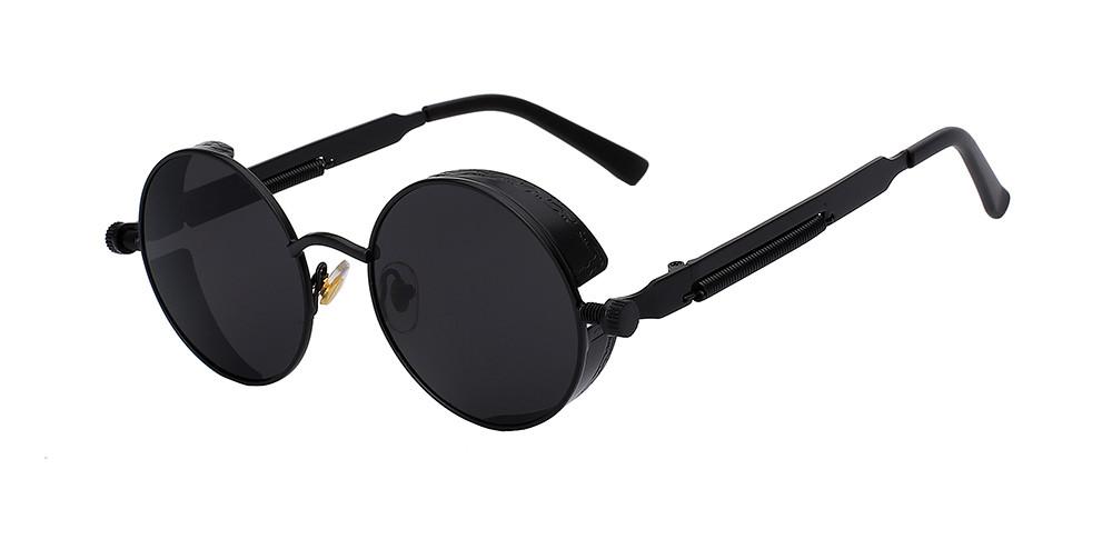 Sunglasses Round Steampunk Side Shields & UV 400
