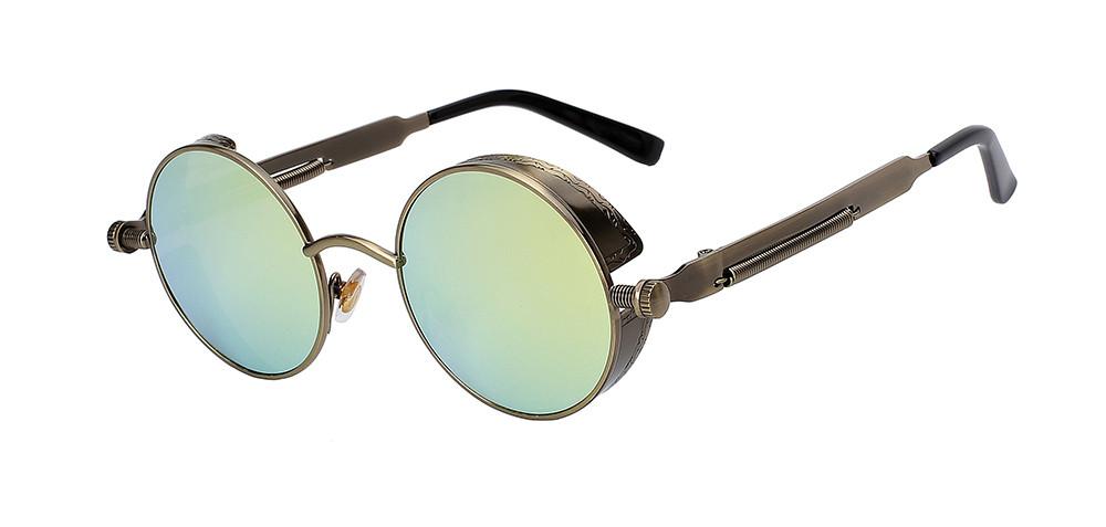 Sunglasses Round Steampunk Side Shields & UV 400