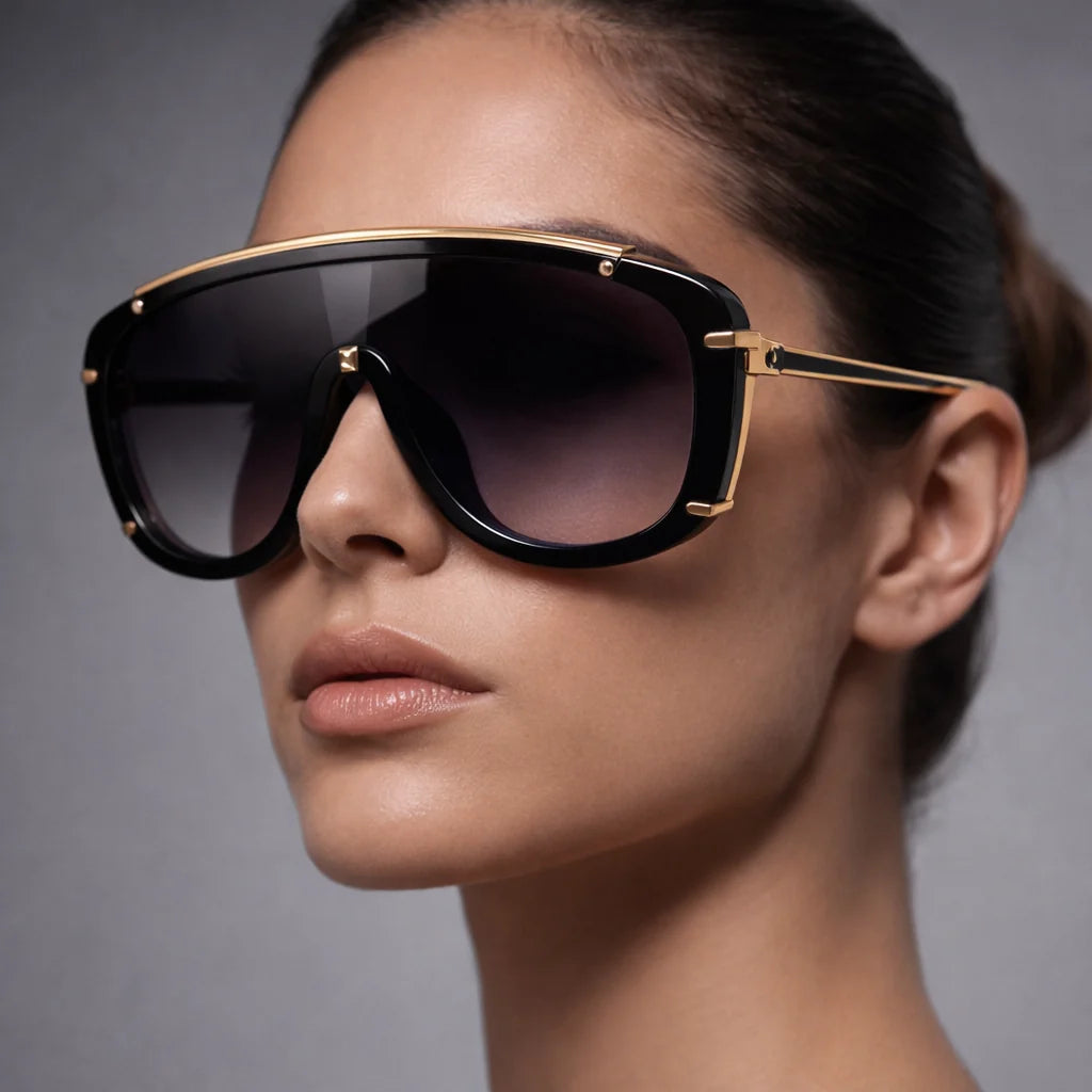 Sunglasses Sculpted Frame & Metal Accents Full UV Protection
