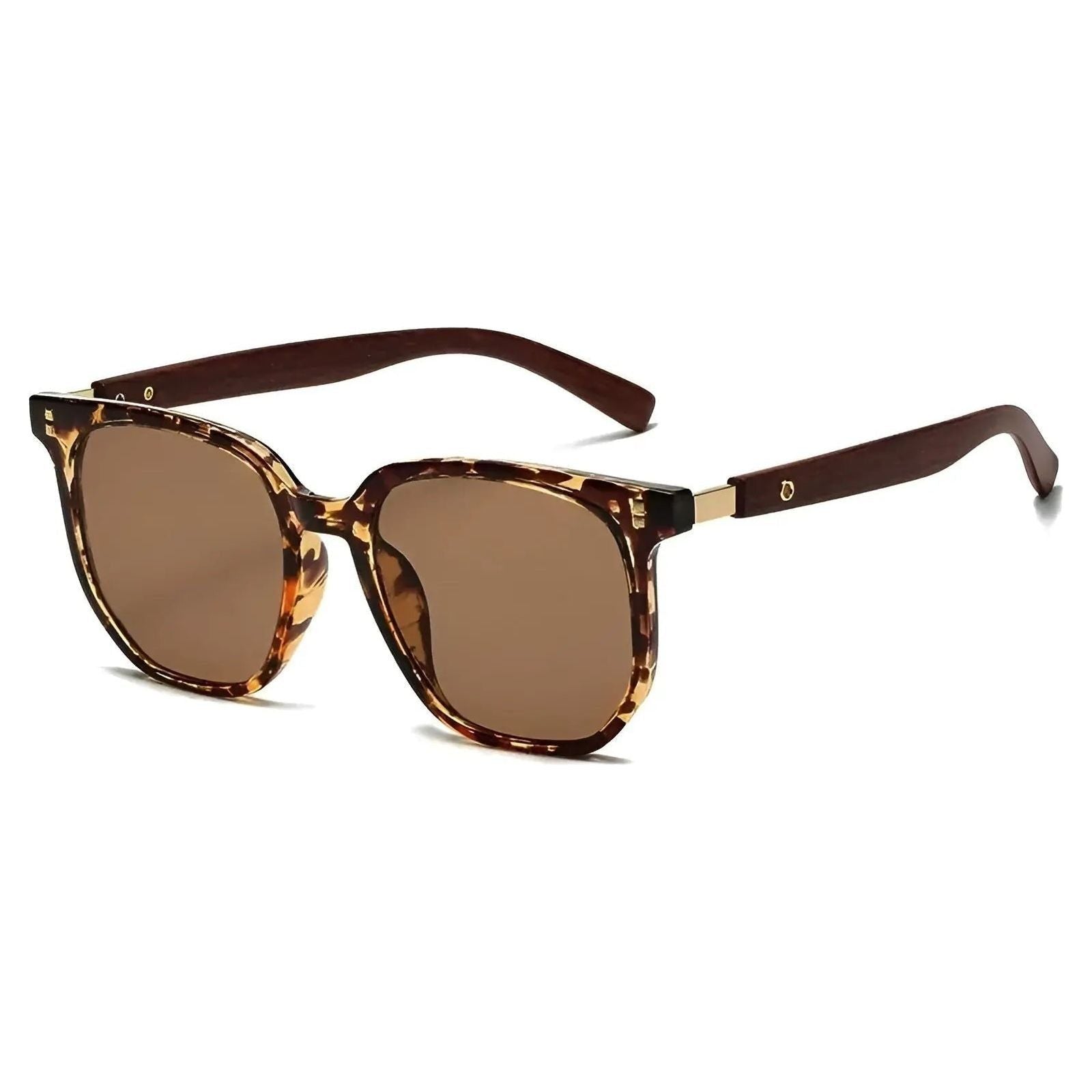 Sunglasses Square Retro Frame UV400 Protection Adjustable Fit