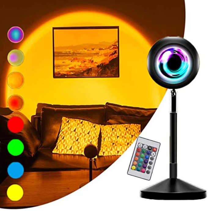 Sunset Projector Night Light 16-Color Remote Control USB Powered