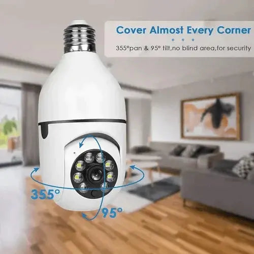 Surveillance Camera E27 Screw-In 1080p Pan-Tilt Night Vision