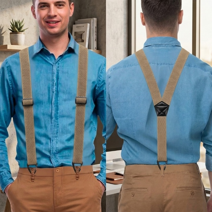Suspenders Wide 1.5 Inch Metal Hook Clips Adjustable