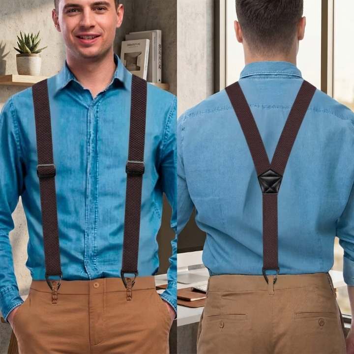 Suspenders Wide 1.5 Inch Metal Hook Clips Adjustable