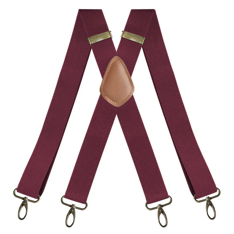 Suspenders Wide Padded Y-Back Adjustable Fit & Metal Clips