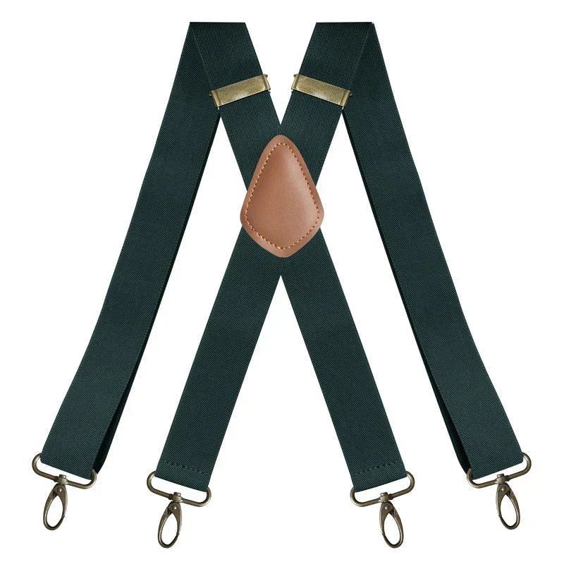 Suspenders Wide Padded Y-Back Adjustable Fit & Metal Clips