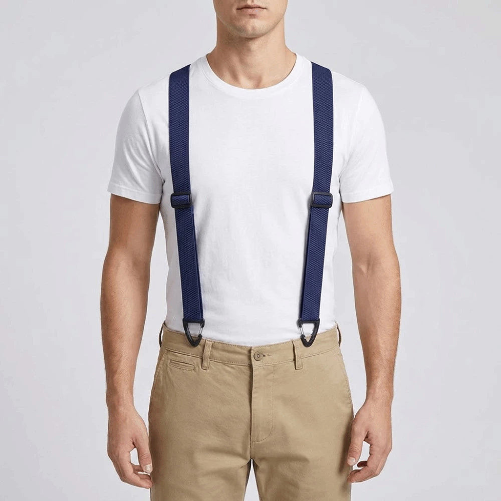 Suspenders Wide Padded Y-Back Adjustable Fit & Metal Clips