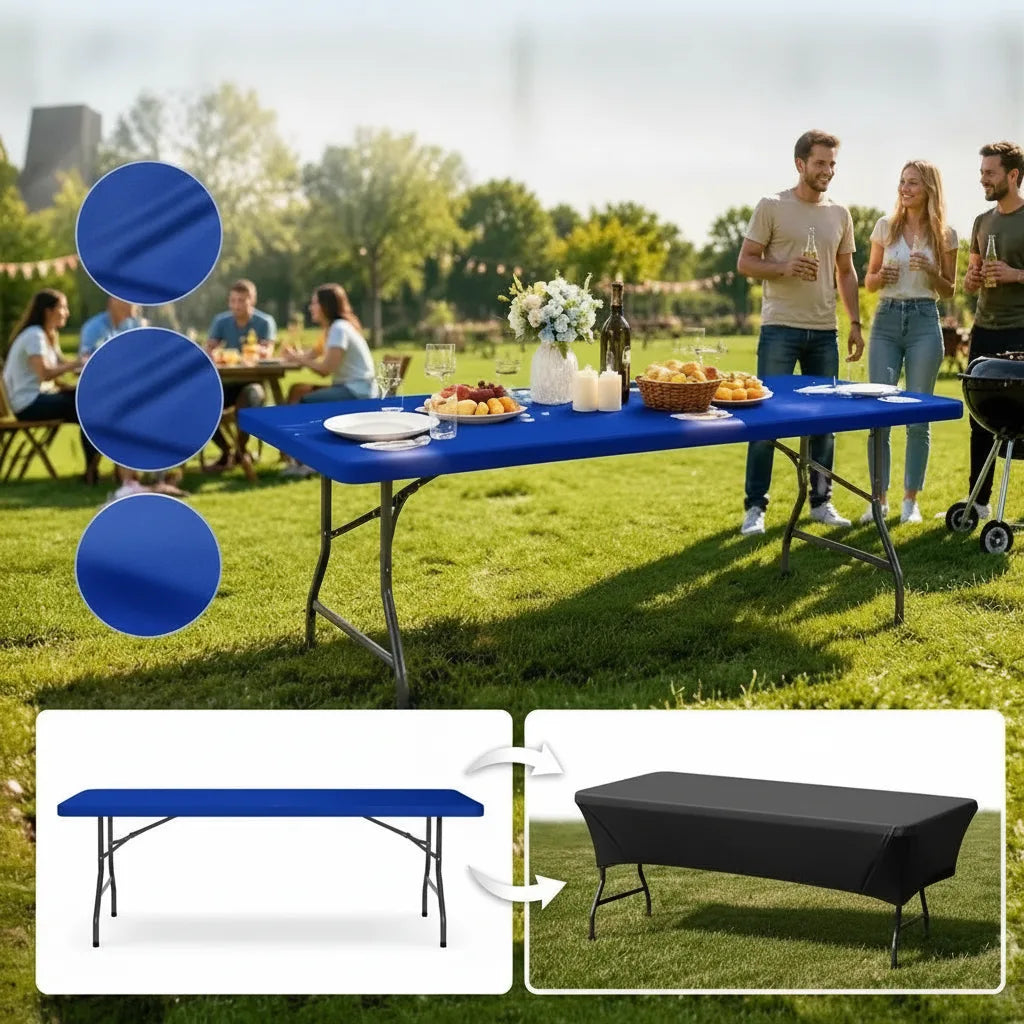 Table Cover Elastic Edges Water-Repellent & Machine-Washable
