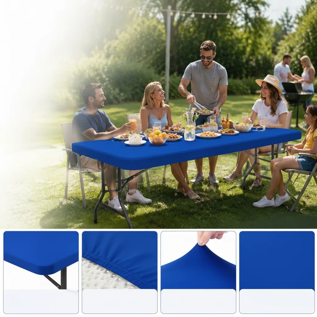 Table Cover Elastic Edges Water-Repellent & Machine-Washable
