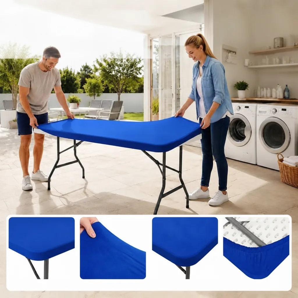 Table Cover Elastic Edges Water-Repellent & Machine-Washable