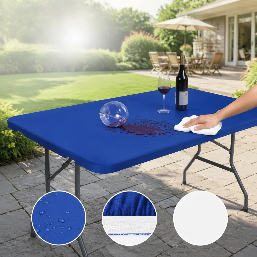 Table Cover Elastic Edges Water-Repellent & Machine-Washable