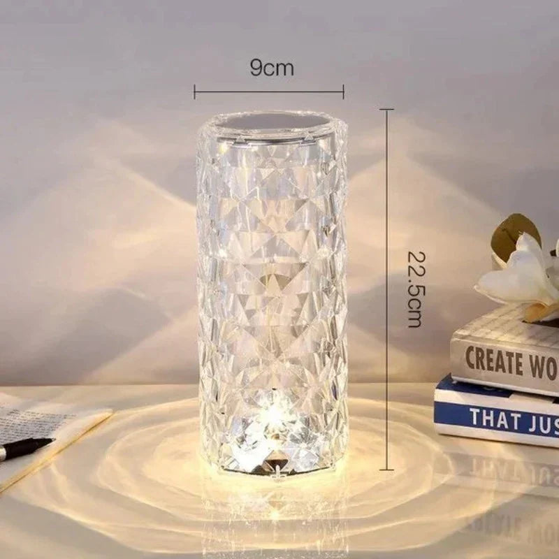Table Lamp Acrylic Crystal 16 Color Touch & Remote