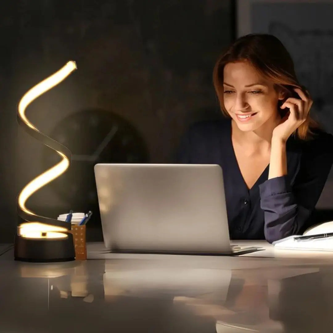 Table Lamp Acrylic Spiral Touch Dimmer Integrated LED