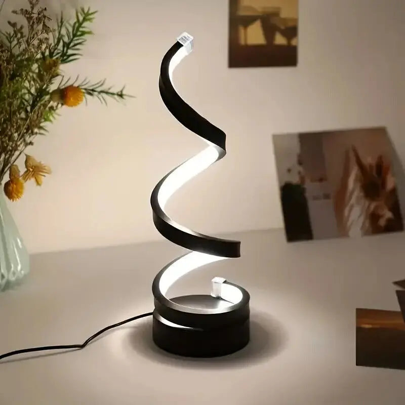 Table Lamp Acrylic Spiral Touch Dimmer Integrated LED