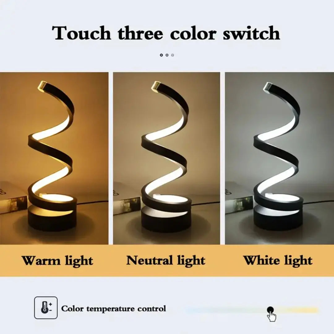 Table Lamp Acrylic Spiral Touch Dimmer Integrated LED