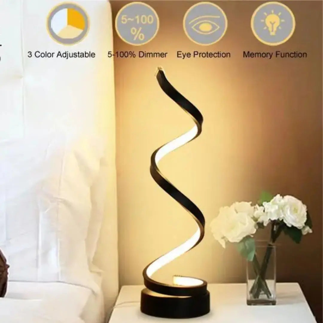 Table Lamp Acrylic Spiral Touch Dimmer Integrated LED
