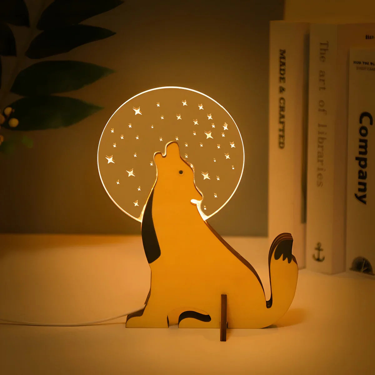 Table Lamp Animal Silhouette USB-Powered Warm LED