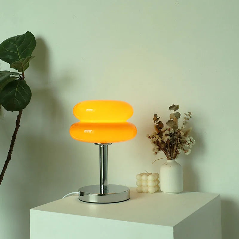 Table Lamp Glass Integrated LED & USB Powered