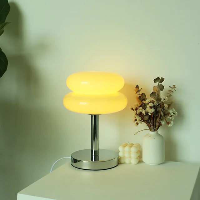 Table Lamp Glass Integrated LED & USB Powered