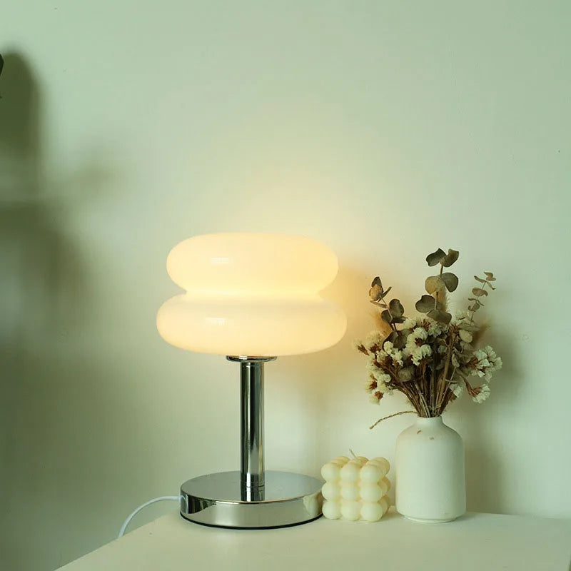 Table Lamp Glass Integrated LED & USB Powered