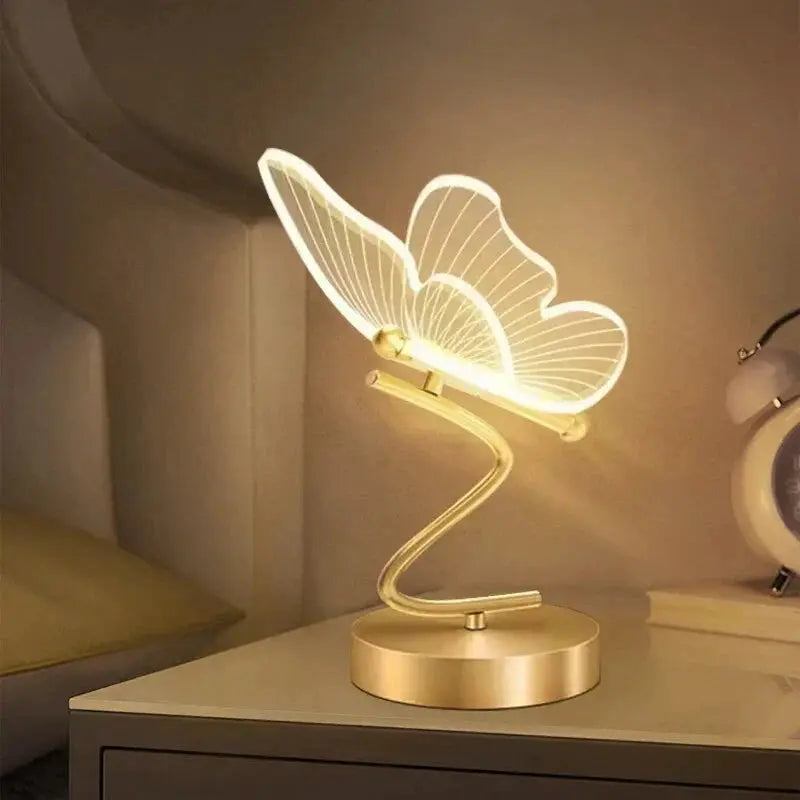Table Lamp Integrated Warm LED Acrylic Wings