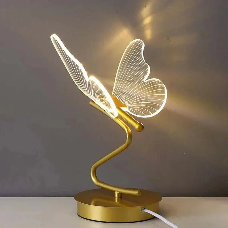 Table Lamp Integrated Warm LED Acrylic Wings