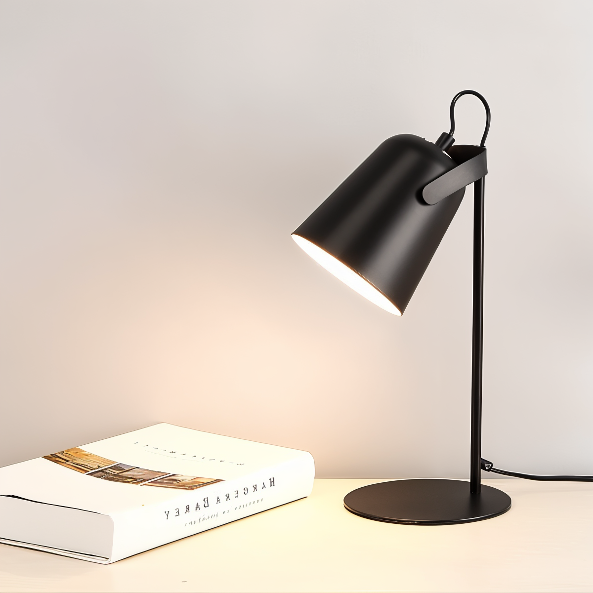 Table Lamp Macaron Style Adjustable Shade Metal Base