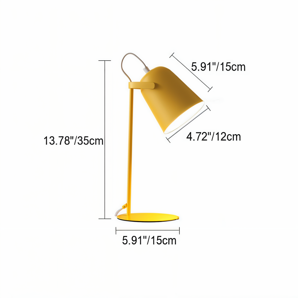 Table Lamp Macaron Style Adjustable Shade Metal Base