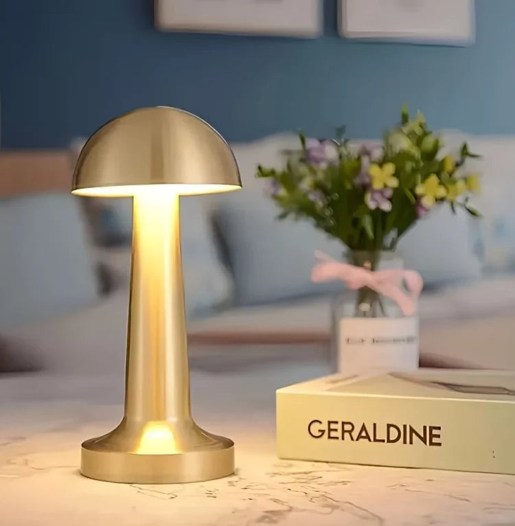 Table Lamp Mushroom 3-Color Dimmable Touch & USB Rechargeable