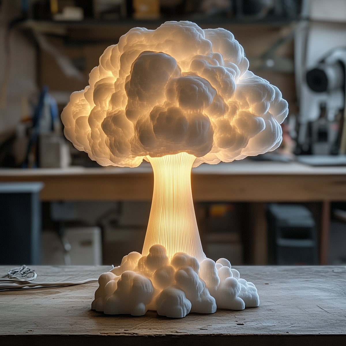 Table Lamp Mushroom Shape Compact Warm White LED
