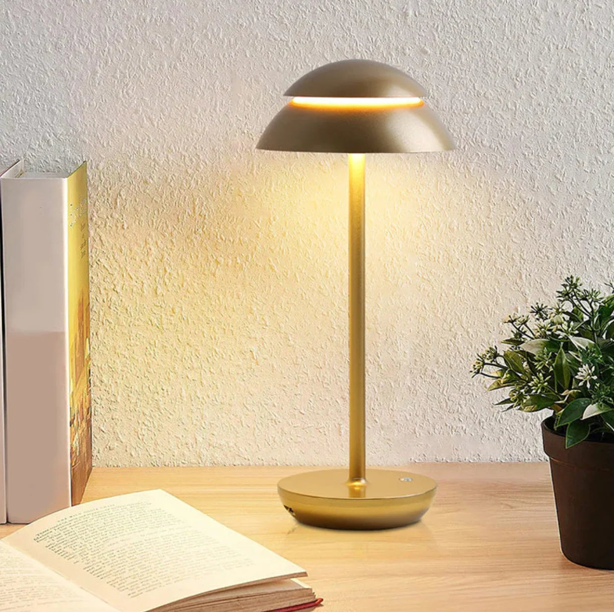 Table Lamp Mushroom Touch-Dimmable LED USB Rechargeable
