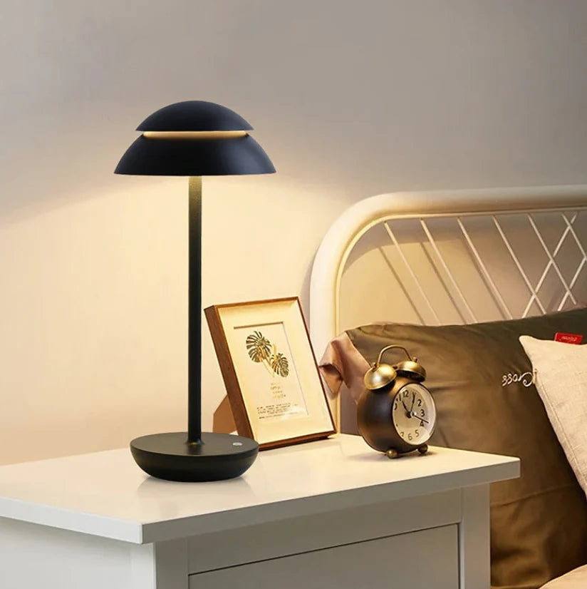Table Lamp Mushroom Touch-Dimmable LED USB Rechargeable
