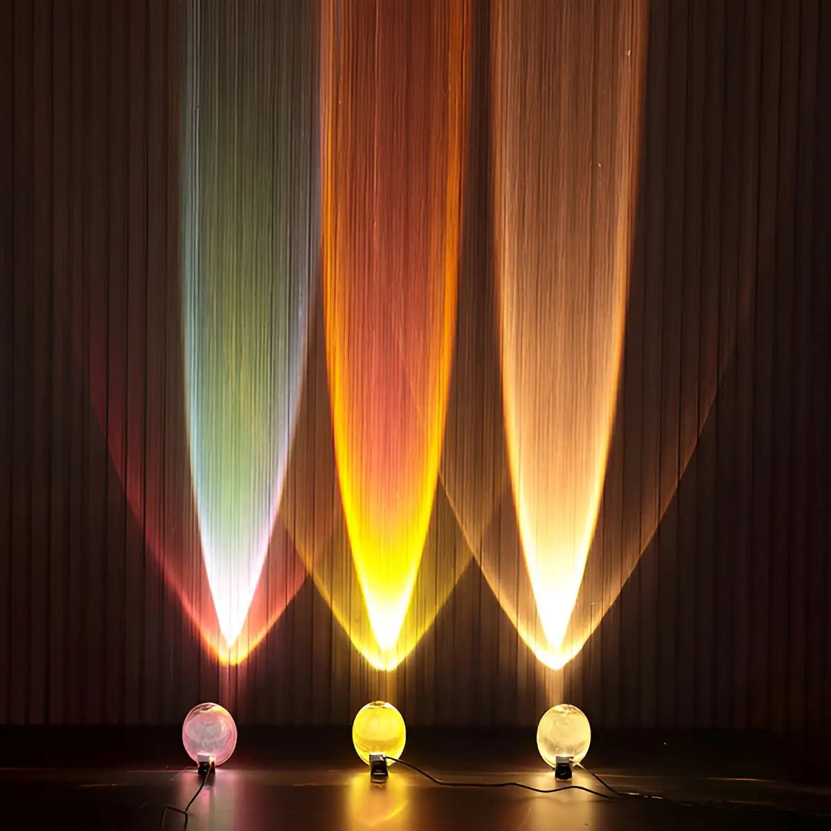 Table Lamp Oval Crystal Glass Three-Color Integrated LED