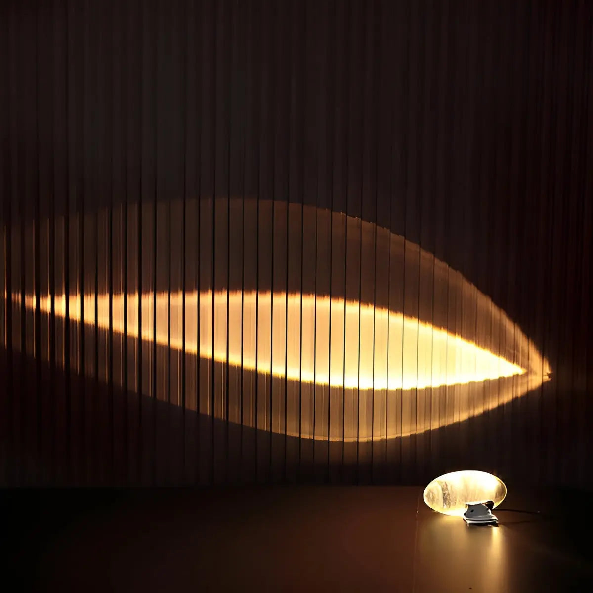 Table Lamp Oval Crystal Glass Three-Color Integrated LED