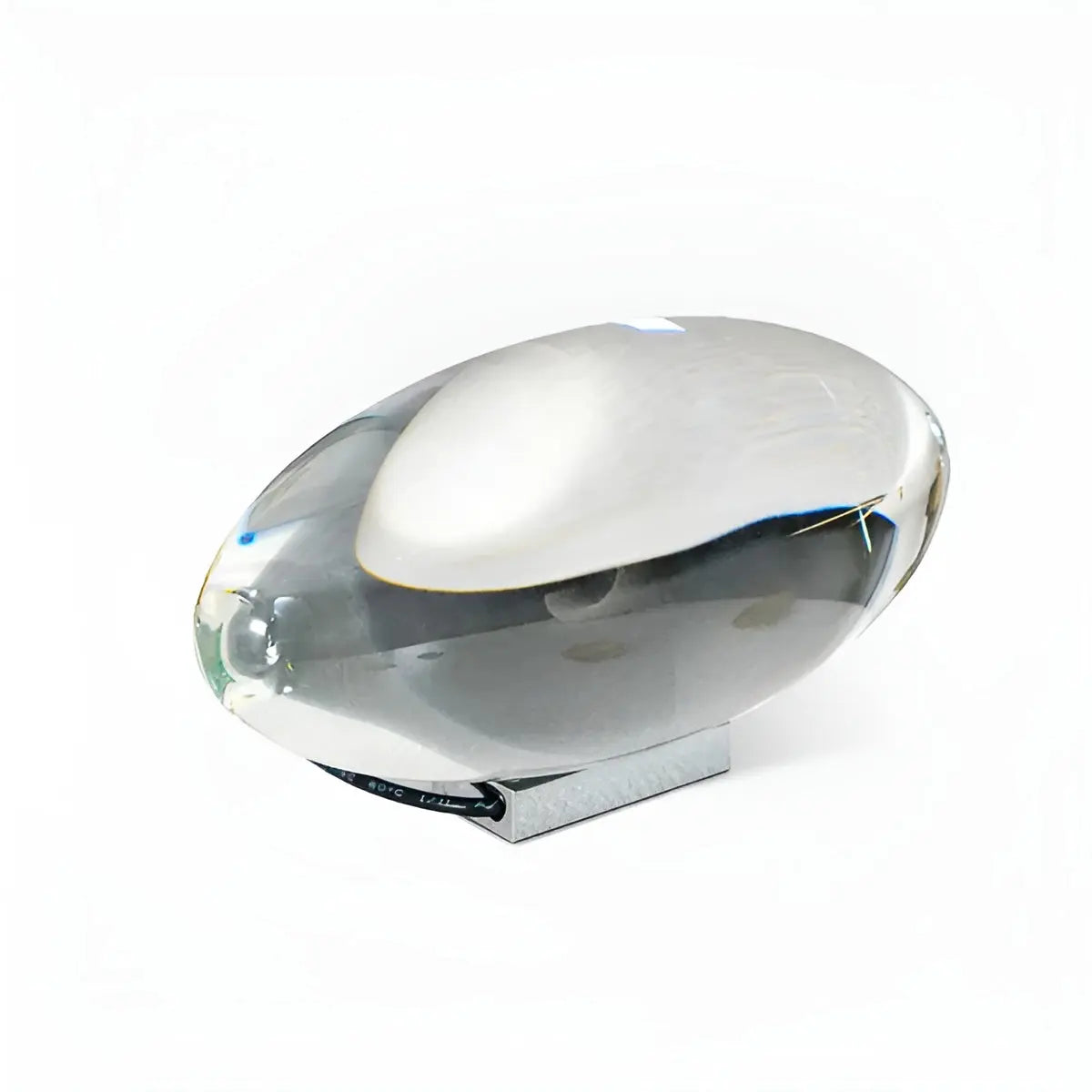 Table Lamp Oval Crystal Glass Three-Color Integrated LED