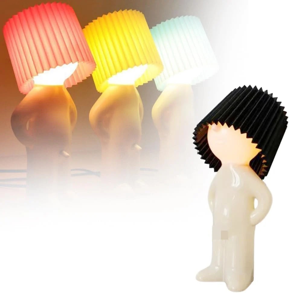 Table Lamp Ribbed Shade LED Multiple Colors