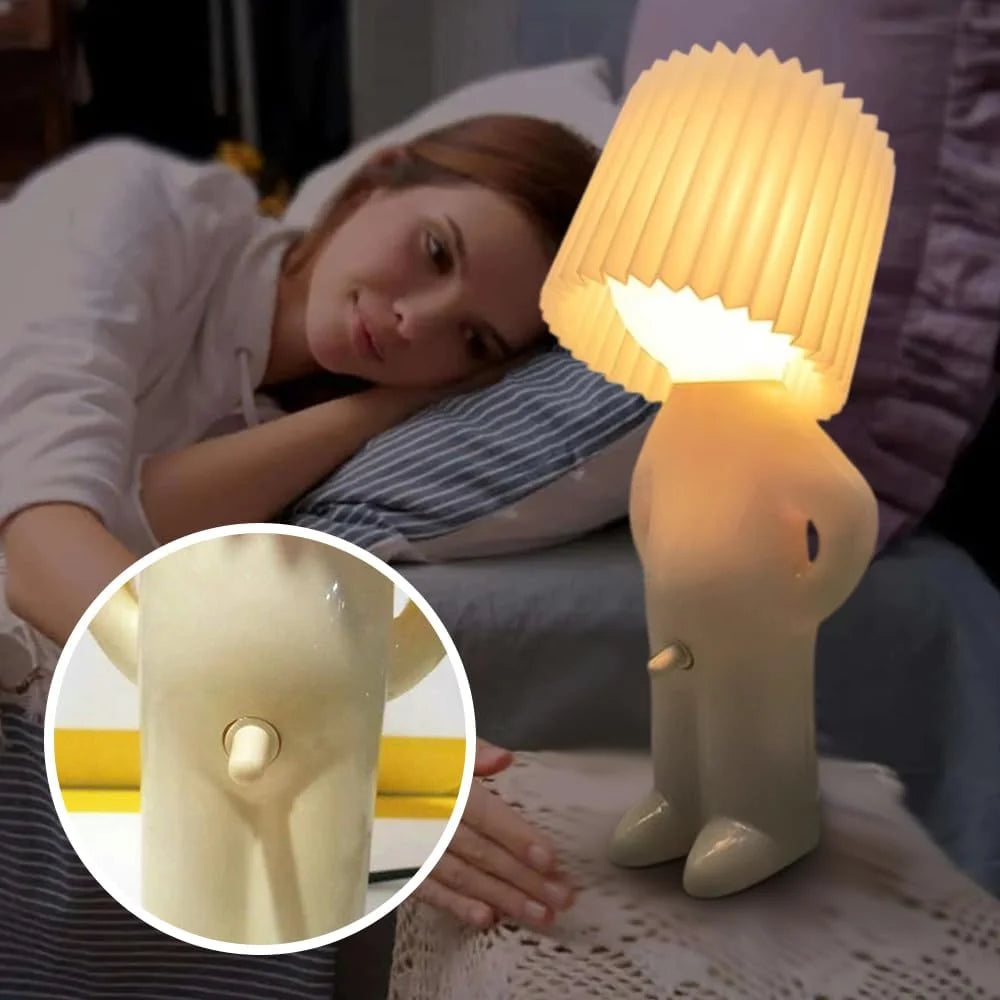 Table Lamp Ribbed Shade LED Multiple Colors