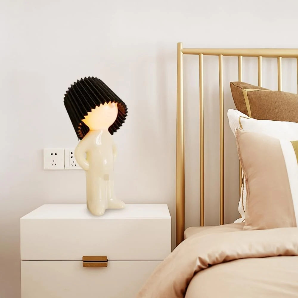Table Lamp Ribbed Shade LED Multiple Colors