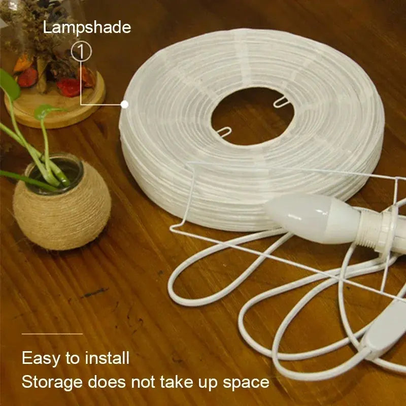 Table Lamp Rice Paper Shade Glare-Free Warm Light