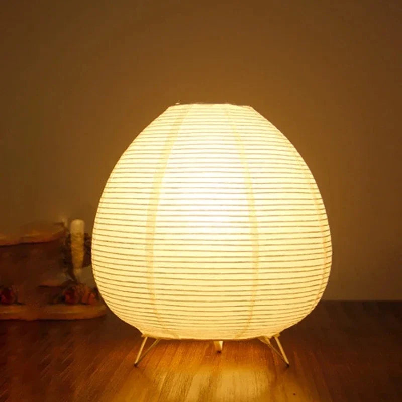 Table Lamp Rice Paper Shade Integrated LED USB-Powered