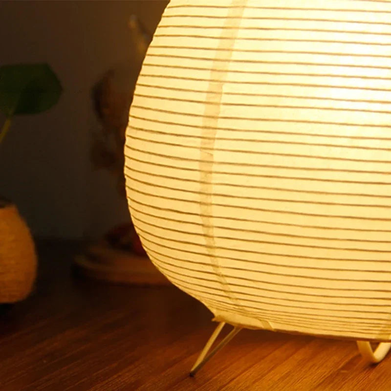 Table Lamp Rice Paper Shade Integrated LED USB-Powered