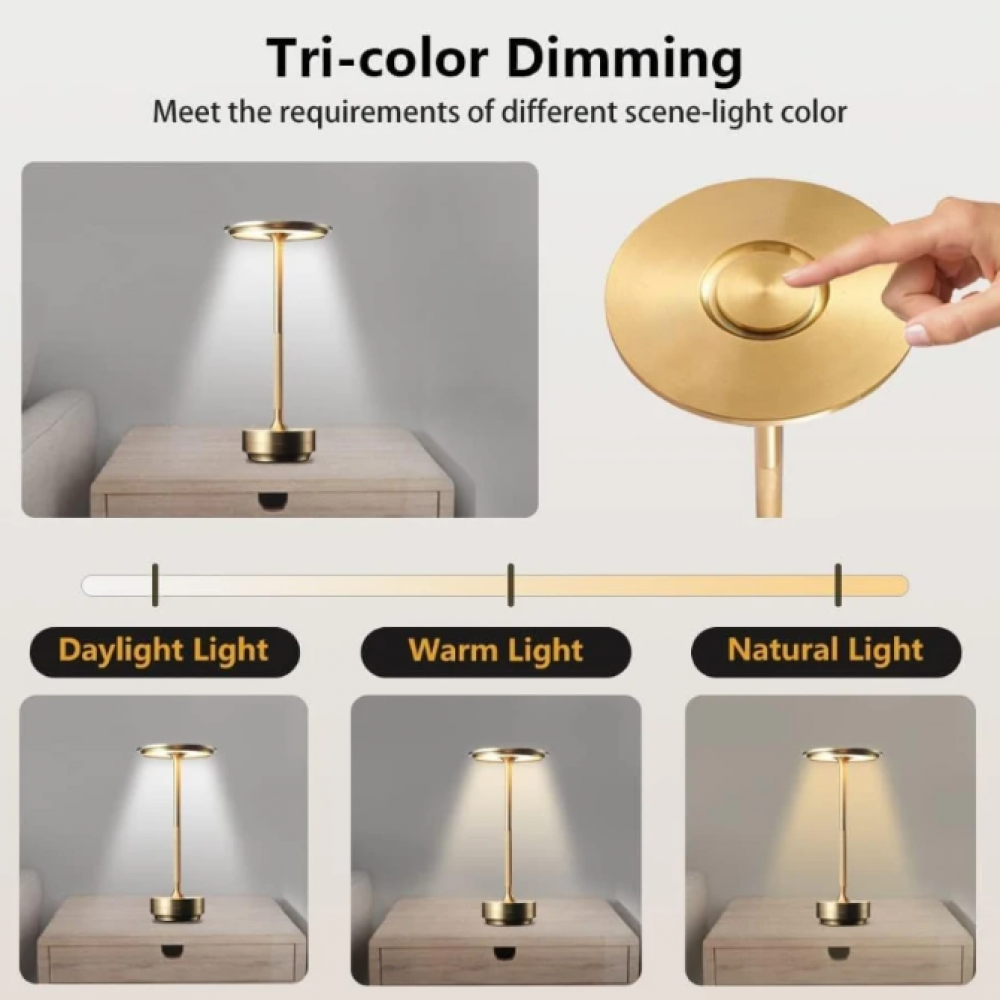 Table Lamp Slim Touch Dimmer USB-C Rechargeable