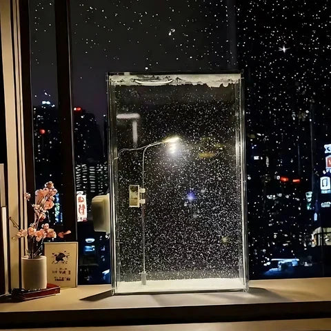 Table Lamp Snowfall Effect Warm Ambient Light