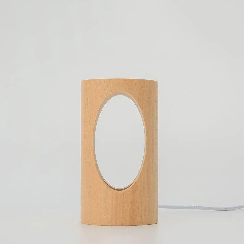Table Lamp Solid Wood USB-Powered Glare-Free Warm Glow