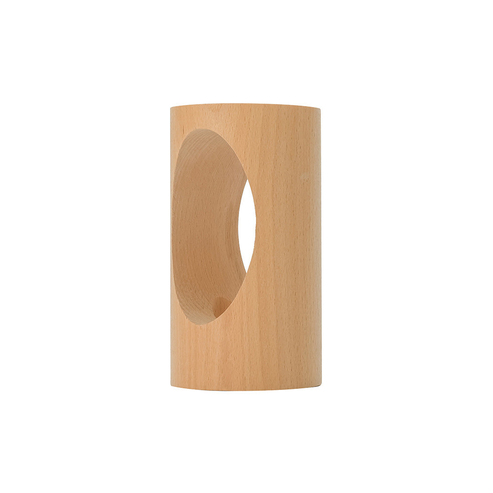 Table Lamp Solid Wood Warm LED & USB Powered