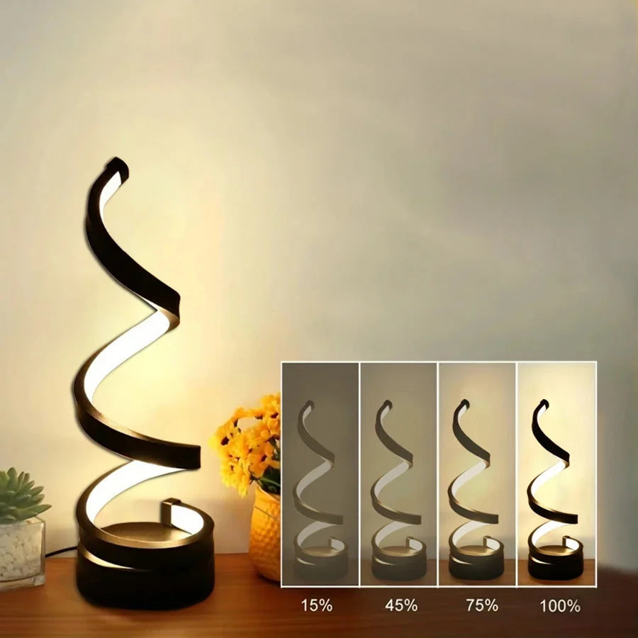 Table Lamp Spiral LED Dimmable USB Powered