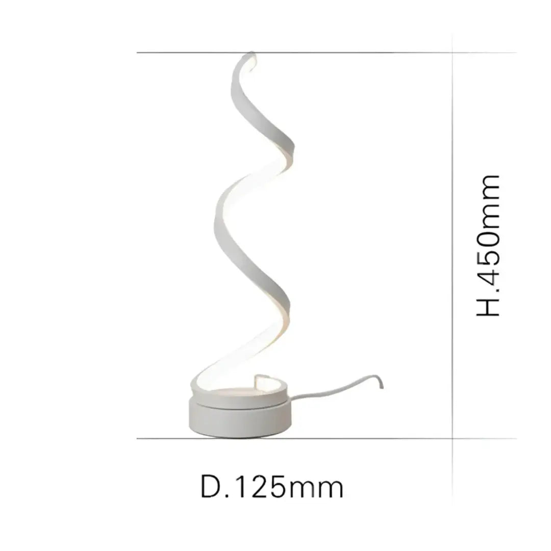 Table Lamp Spiral LED Glare-Free Stepless Dimmer