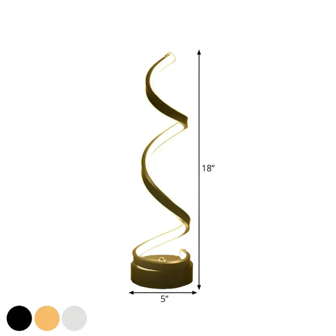 Table Lamp Spiral LED Glare-Free Stepless Dimmer