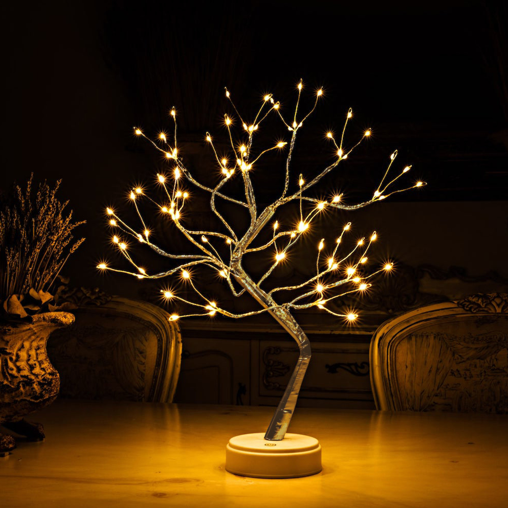 Table Lamp Tree Design Flexible Branches USB Rechargeable