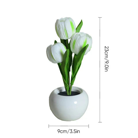 Table Lamp Tulip Blossoms Warm LED USB-Powered